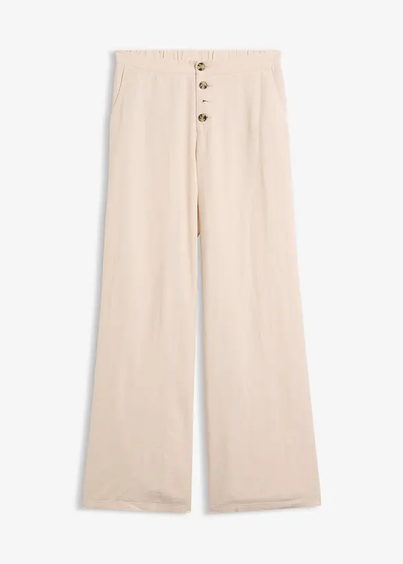 Pantaloni a palazzo lunghi  in misto lino, bonprix