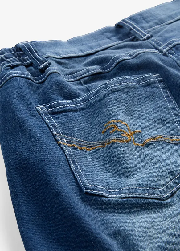 Jeans wide leg con elastico in vita, vita media, bonprix