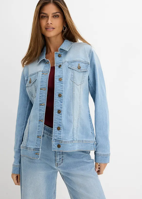 Giacca di jeans elasticizzata basic, bonprix