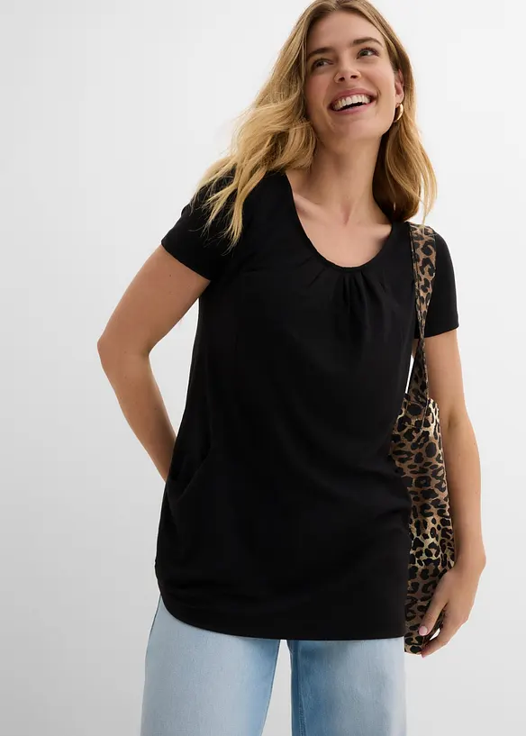 Maglia lunga con viscosa, bonprix