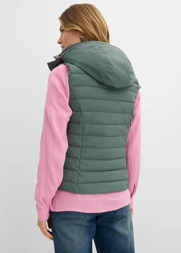 Gilet trapuntato con cappuccio, bonprix