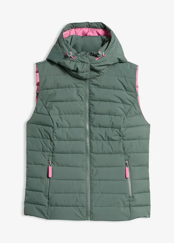 Gilet trapuntato con cappuccio, bonprix