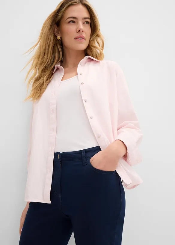 Jeans straight con cinta comoda, vita media, bonprix
