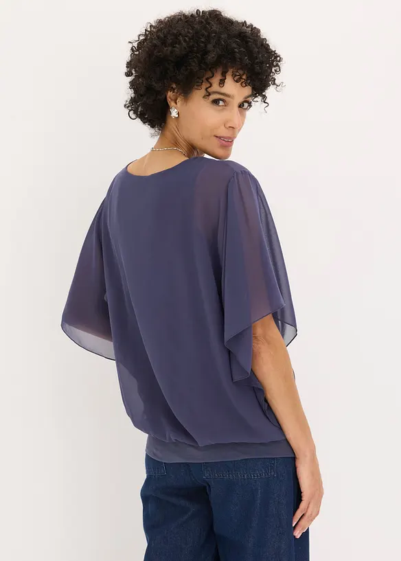 Blusa in chiffon con canotta, bonprix