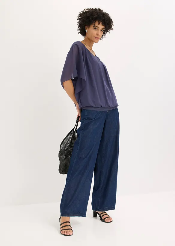 Blusa in chiffon con canotta, bonprix