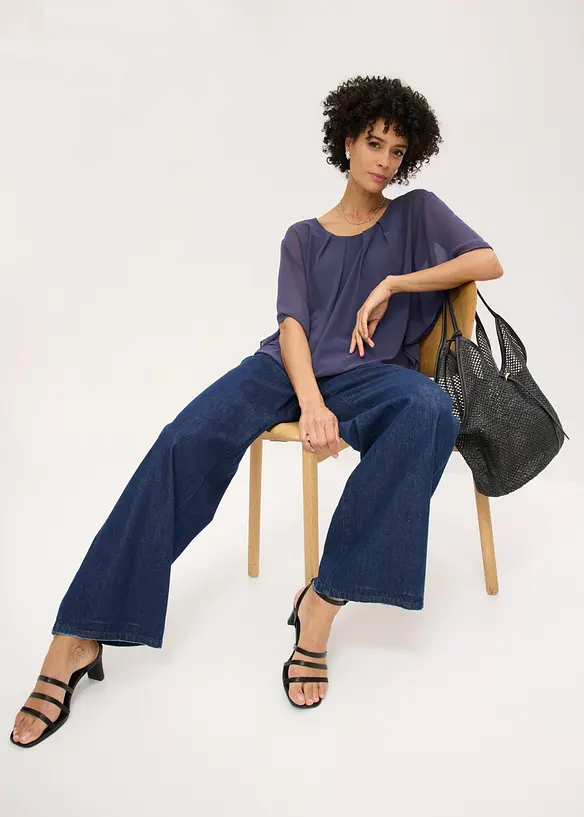 Blusa in chiffon con canotta, bonprix