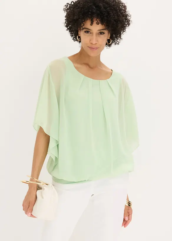 Blusa in chiffon con canotta, bonprix