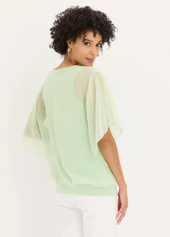 Blusa in chiffon con canotta, bonprix