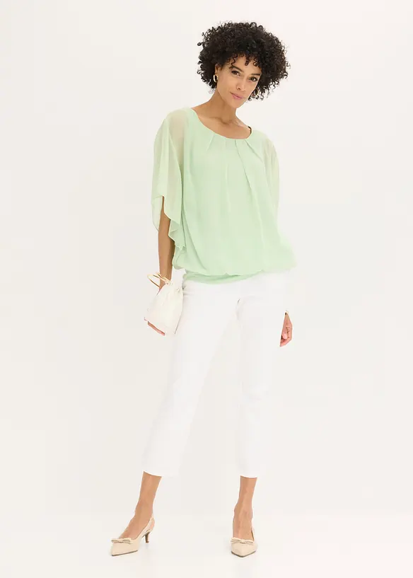 Blusa in chiffon con canotta, bonprix
