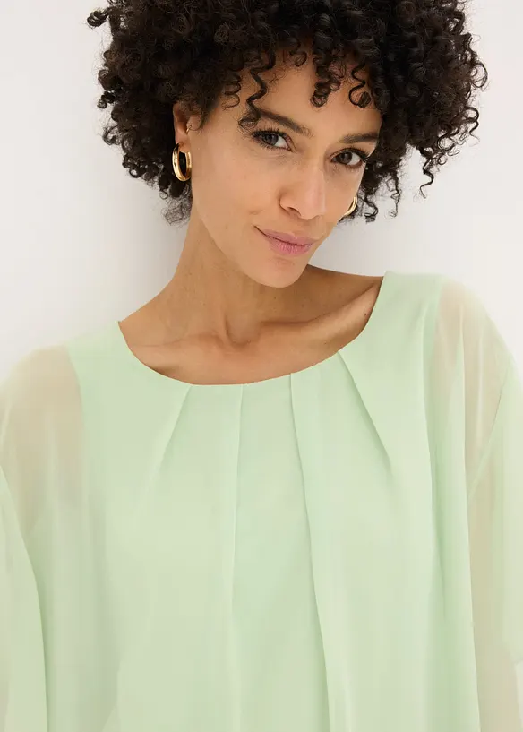 Blusa in chiffon con canotta, bonprix