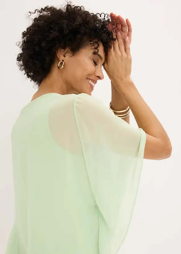 Blusa in chiffon con canotta, bonprix
