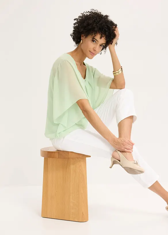 Blusa in chiffon con canotta, bonprix