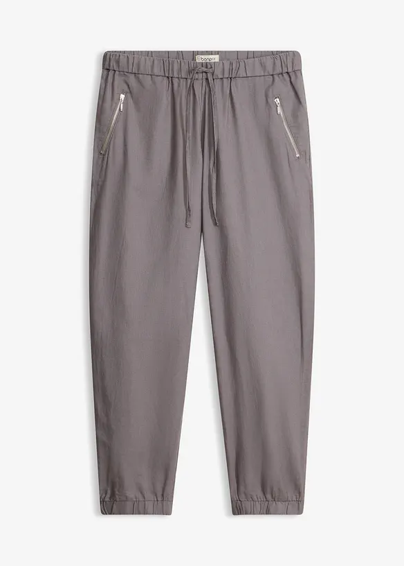 Pantaloni cropped in misto lino leggero, bonprix
