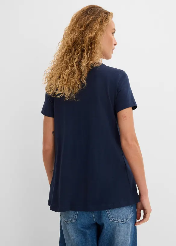 Maglia in cotone fiammato a maniche corte, bonprix