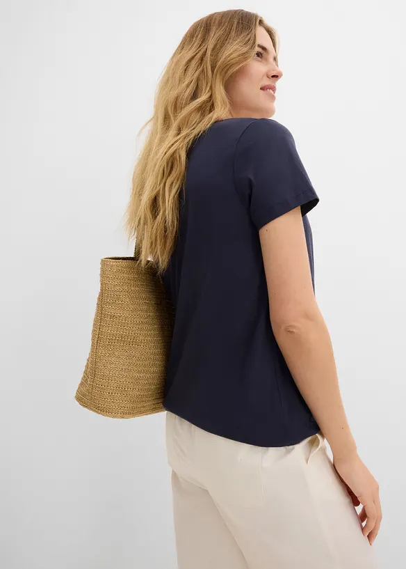 Maglietta a maniche corte in puro cotone, bonprix