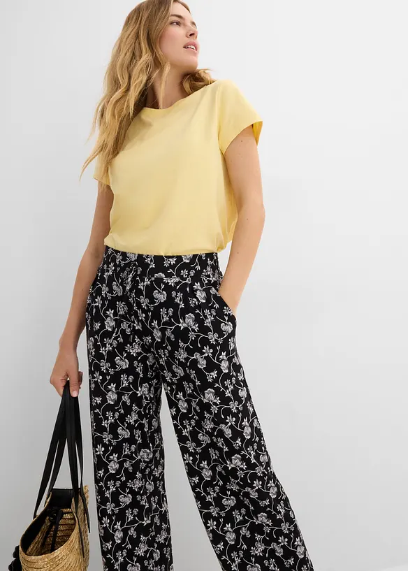 Pantaloni a palazzo in misto viscosa, bonprix