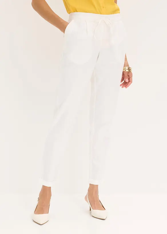 Pantaloni in misto lino, bonprix