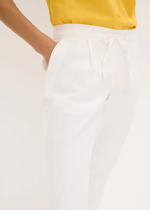 Pantaloni in misto lino, bonprix