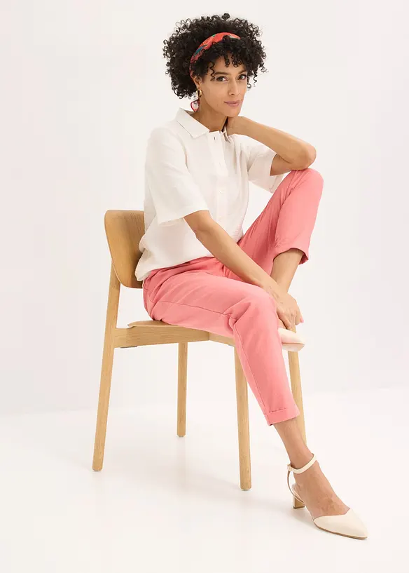 Pantaloni in misto lino, bonprix