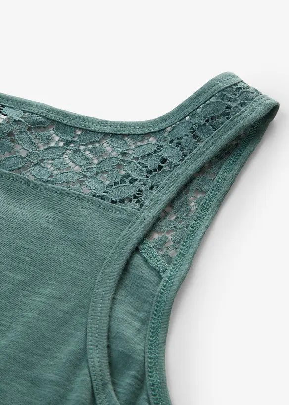 Abito in maglina di cotone con pizzo, bonprix