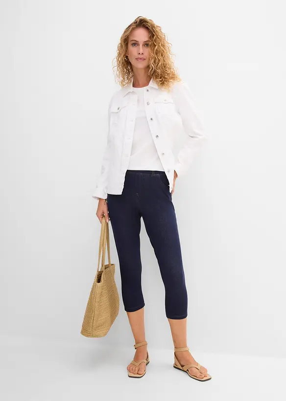 Leggings capri effetto jeans, bonprix