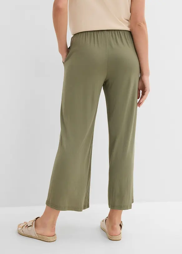 Pantaloni cropped in jersey di misto viscosa fluido, bonprix