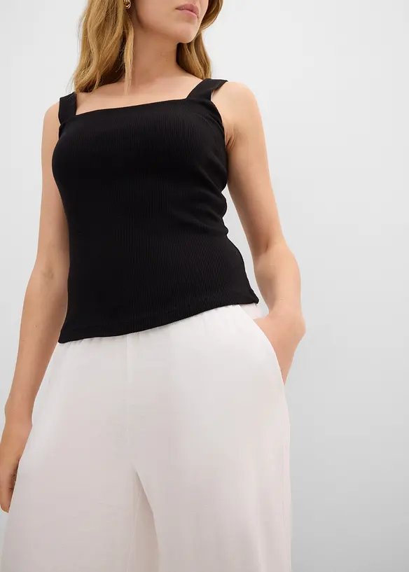 Pantaloni cropped in jersey di misto viscosa fluido, bonprix