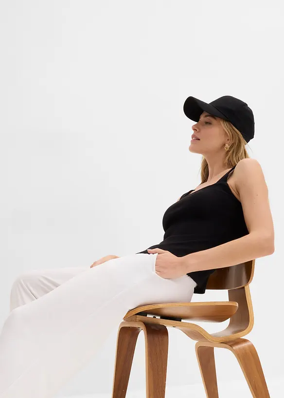 Pantaloni cropped in jersey di misto viscosa fluido, bonprix