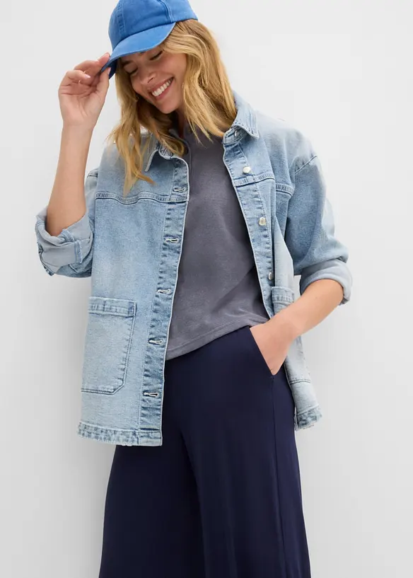 Pantaloni cropped in jersey di misto viscosa fluido, bonprix