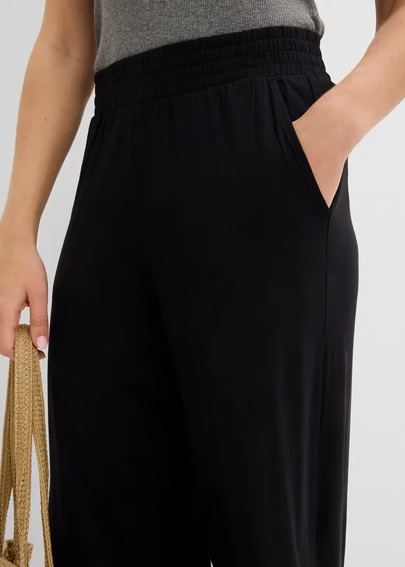 Pantaloni cropped in jersey di misto viscosa fluido, bonprix