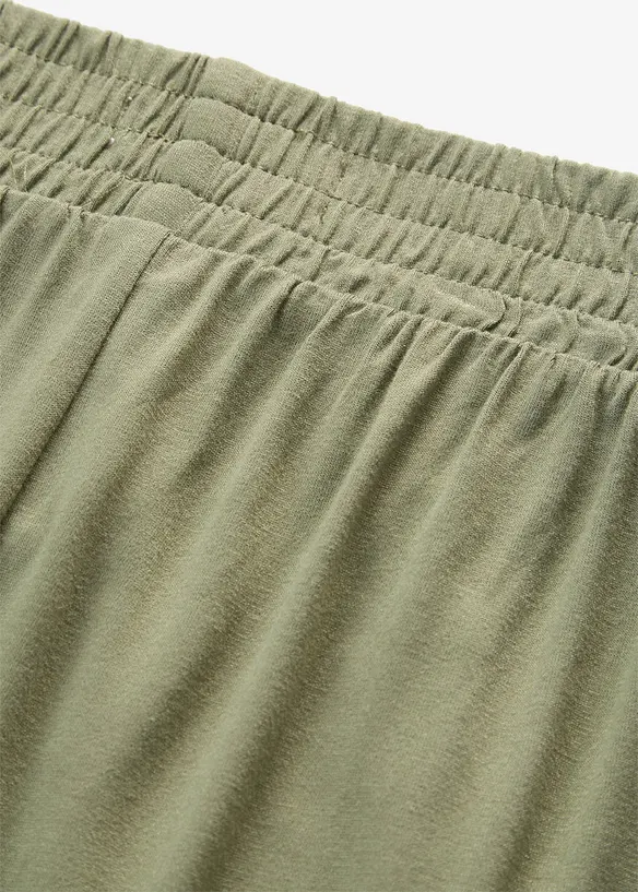 Pantaloni cropped in jersey di misto viscosa fluido, bonprix