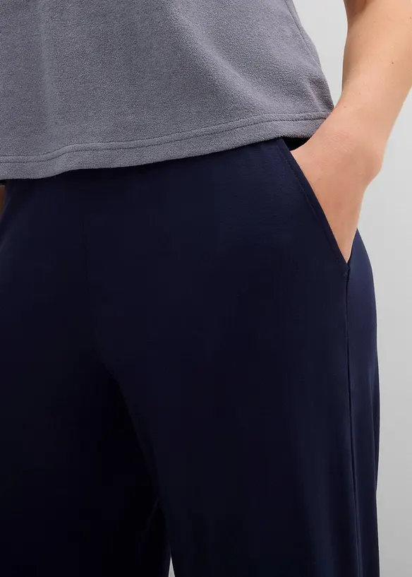Pantaloni cropped in jersey di misto viscosa fluido, bonprix