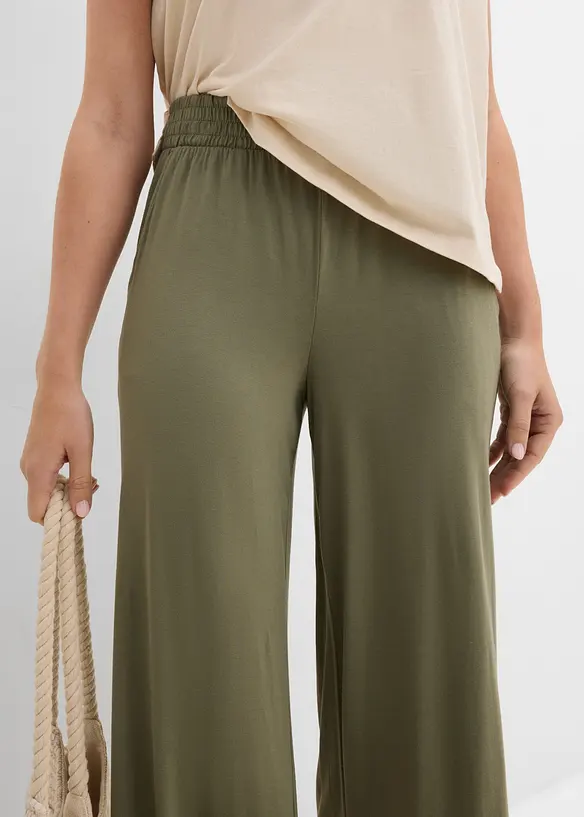 Pantaloni cropped in jersey di misto viscosa fluido, bonprix