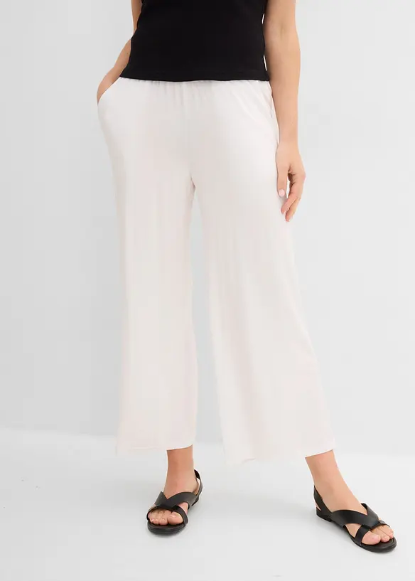Pantaloni cropped in jersey di misto viscosa fluido, bonprix