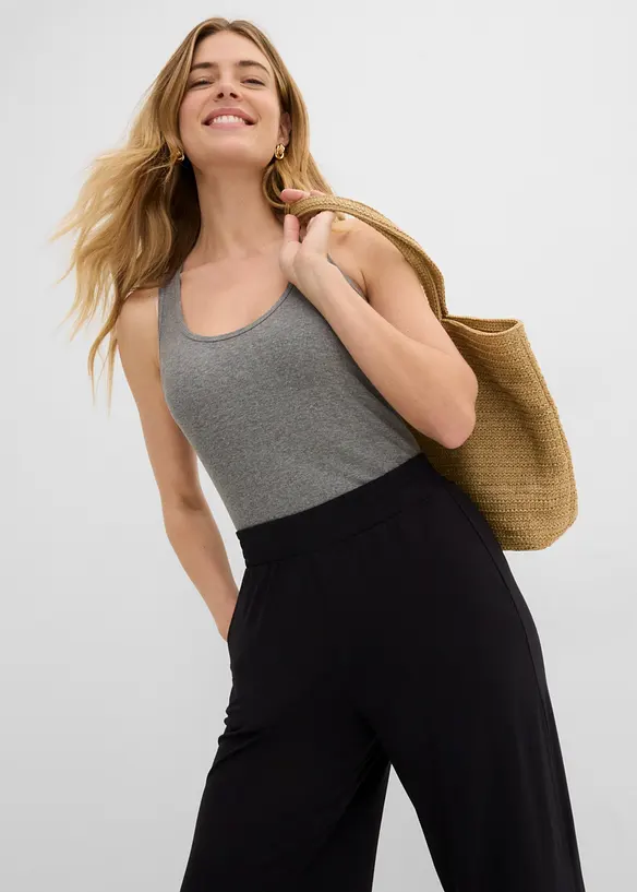 Pantaloni cropped in jersey di misto viscosa fluido, bonprix