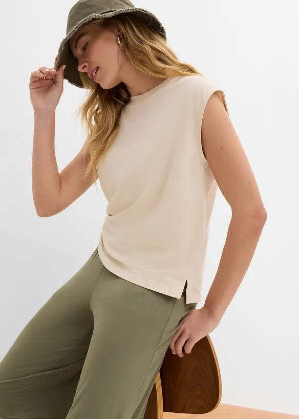 Pantaloni cropped in jersey di misto viscosa fluido, bonprix