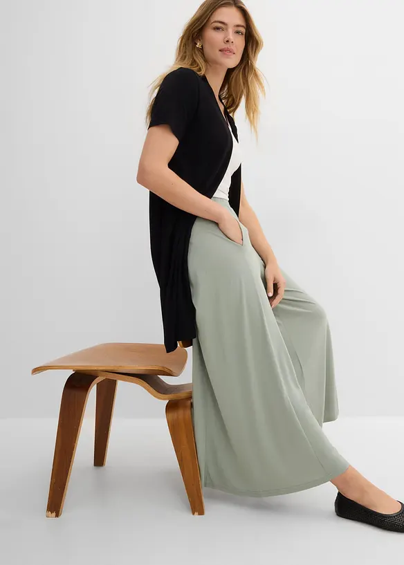 Pantaloni culotte in jersey con gambe larghe, bonprix