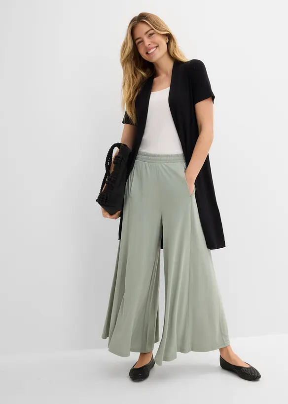 Pantaloni culotte in jersey con gambe larghe, bonprix
