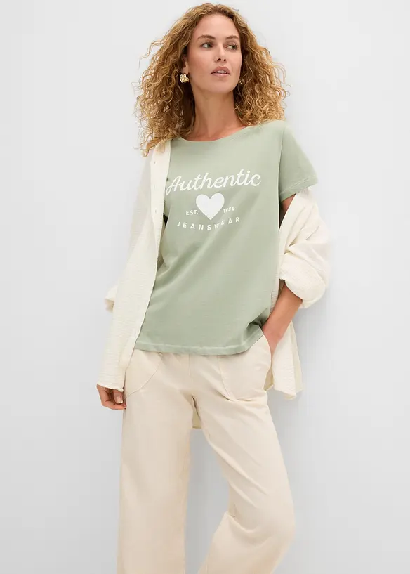 T-shirt in puro cotone, bonprix
