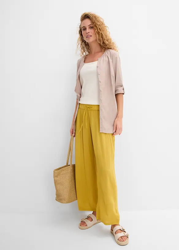 Pantaloni larghi in viscosa fluente, bonprix