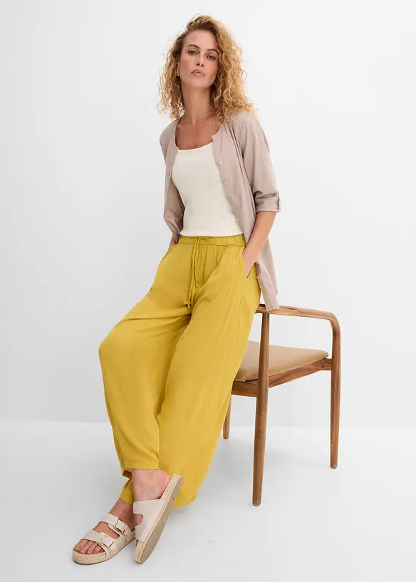 Pantaloni larghi in viscosa fluente, bonprix