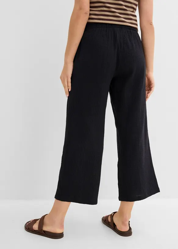 Pantaloni culotte in mussola di cotone, bonprix