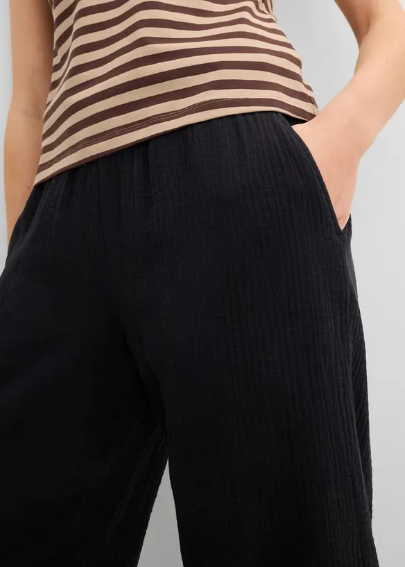 Pantaloni culotte in mussola di cotone, bonprix