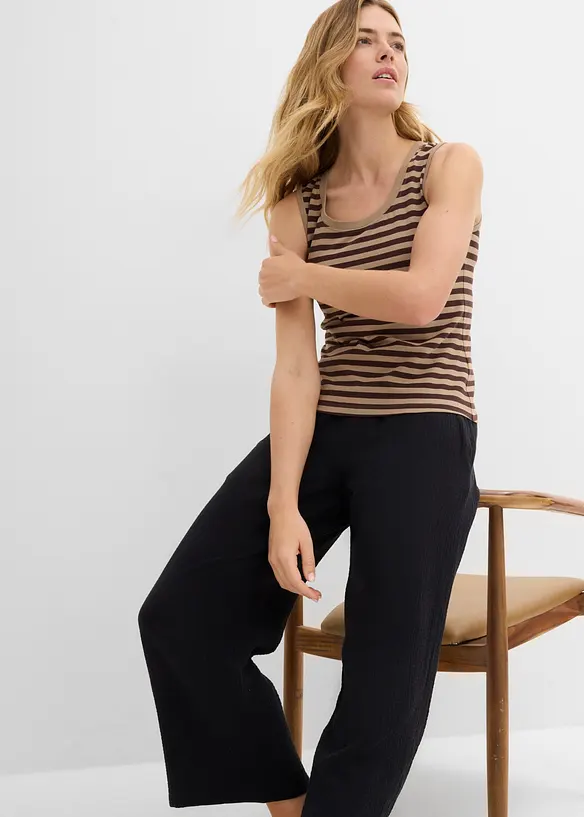 Pantaloni culotte in mussola di cotone, bonprix