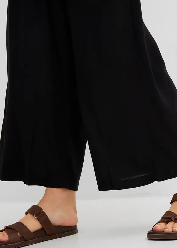 Pantaloni culotte larghi in viscosa fluente, bonprix