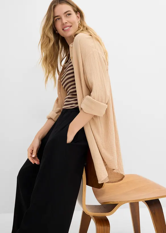 Pantaloni culotte larghi in viscosa fluente, bonprix