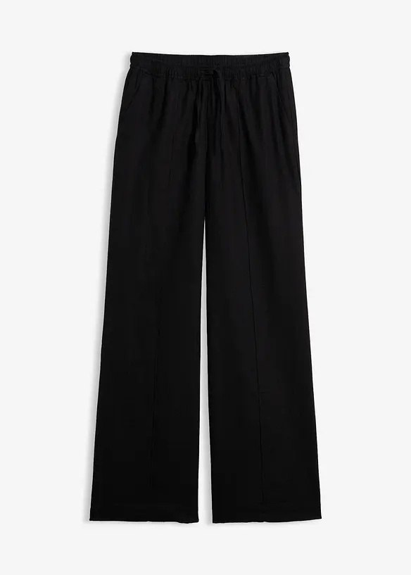 Pantaloni a palazzo in misto lino e viscosa leggero, bonprix