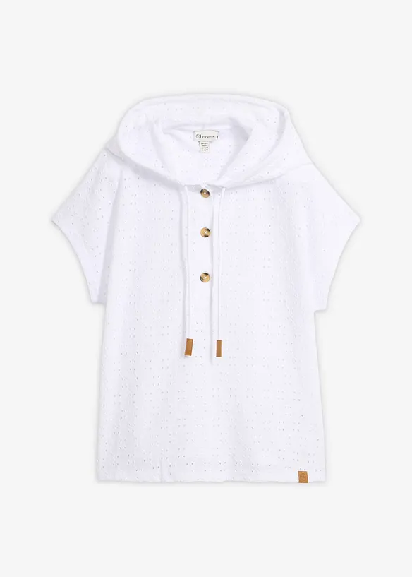 Maglia serafino con cappuccio, bonprix