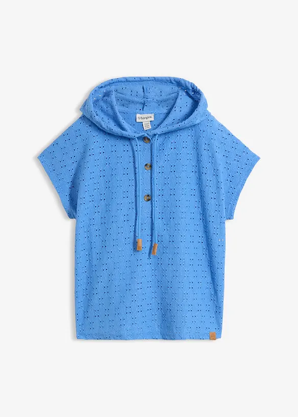 Maglia serafino con cappuccio, bonprix