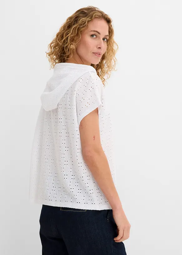 Maglia serafino con cappuccio, bonprix